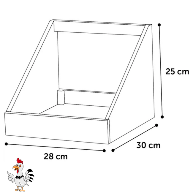 Kippenlegbak - Comfortabele legplek voor kippen - 28 x 30 x 25 cm
