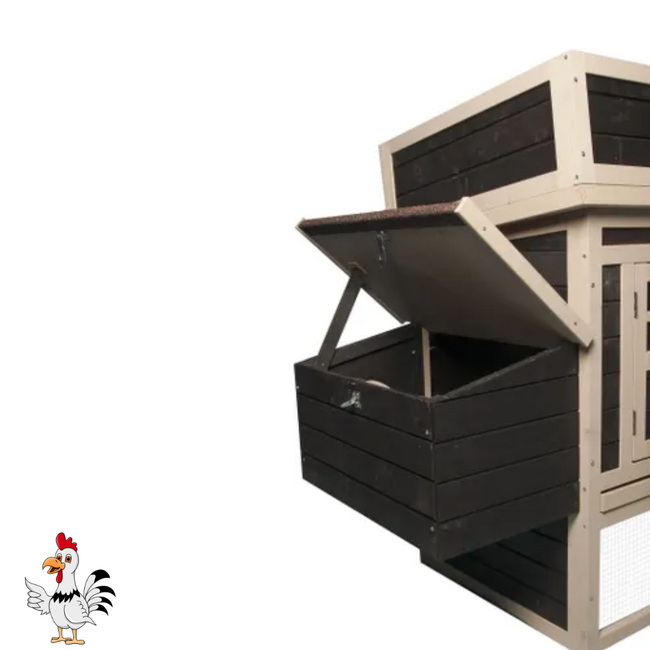 Kippenhok met ren - Handig verblijf voor kippen - 168 x 65 x 106 cm - Bruin