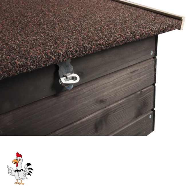 Kippenhok met ren - Handig verblijf voor kippen - 168 x 65 x 106 cm - Bruin