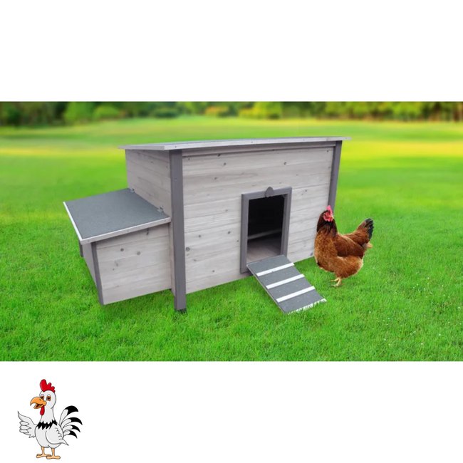 Kippenhok - Handig verblijf voor kippen - 149 x 79 x 80 cm - Grijs