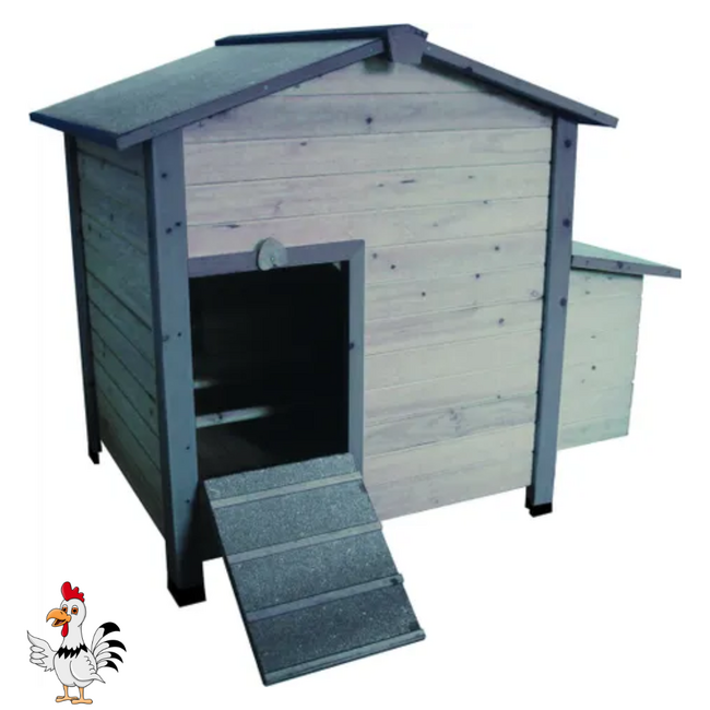Kippenhok - Handig verblijf voor kippen - 118 x 86,5 x 97,5 cm - Grijs
