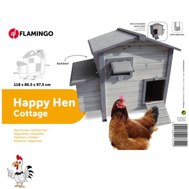 Kippenhok - Handig verblijf voor kippen - 118 x 86,5 x 97,5 cm - Grijs