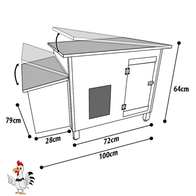 Kippenhok - Handig verblijf voor kippen - 100 x 79 x 64 cm - Bruin