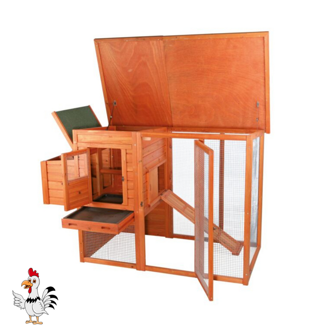 Kippenhok met ren - Handig verblijf voor kippen - 170 x 105 x 77 cm
