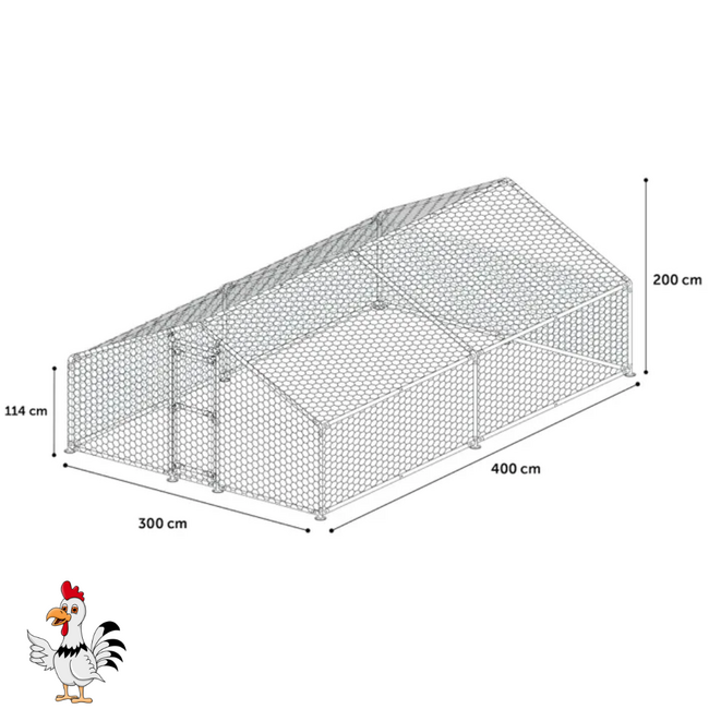 Kippenren - Veilige buitenruimte voor kippen - 4 x 3 x 2 m