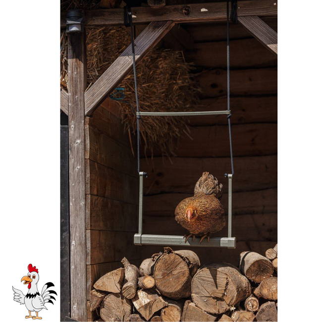 Kippenschommel – Houdt kippen bezig en actief - 40x5x30 cm – Grijs
