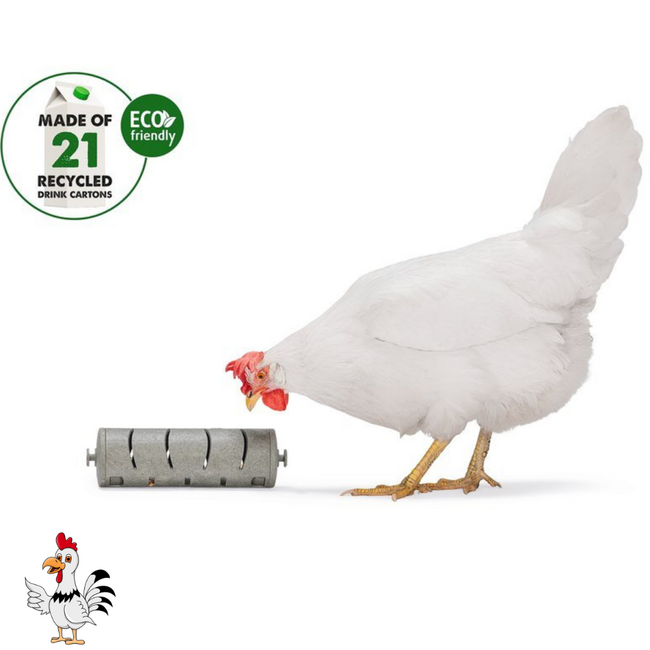 Snackroller – Speelgoed voor kippen - 22,5x6,5x6,5 cm – Grijs