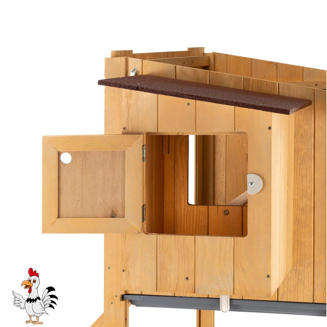 Kippenhok – Handig verblijf voor kippen - 124 x 98 x 110 cm - Bruin