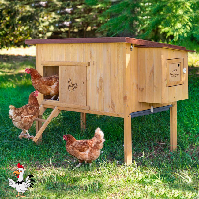 Kippenhok - Handig verblijf voor kippen - 162 x 100 x 110 cm - Bruin