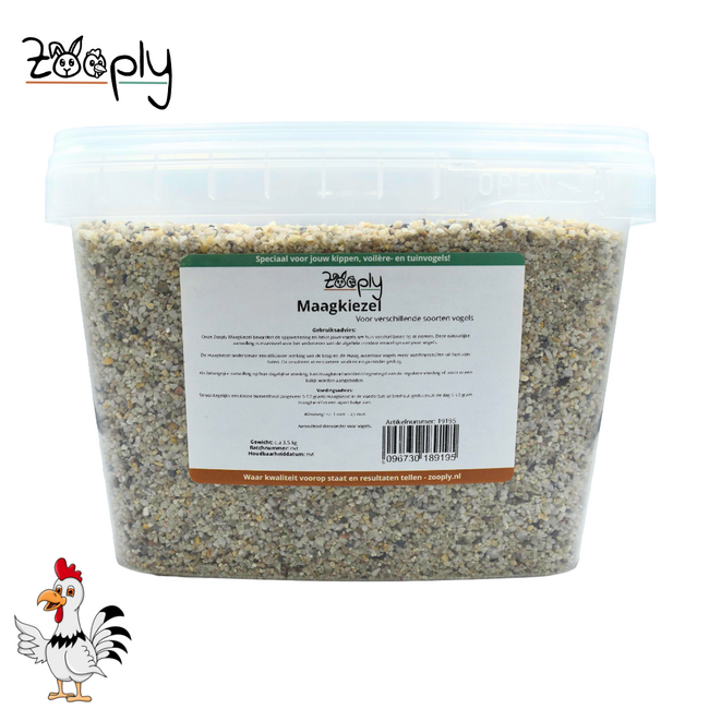 Maagkiezel - Zorgt voor een Goede Spijsvertering bij Pluimvee - 3,5 kg  - In Emmer