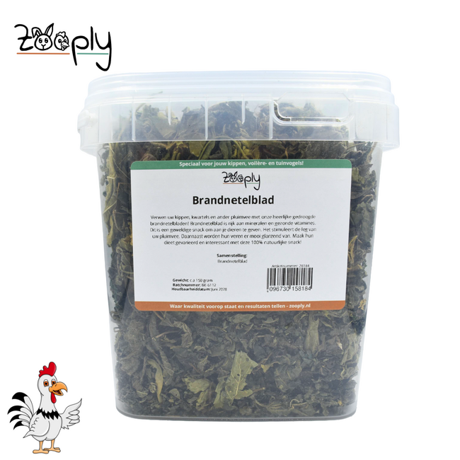 Zooply Brandnetelblad 150 gram - Gedroogde  kruiden voor Kippen en ander Pluimvee - Gezonde Snack