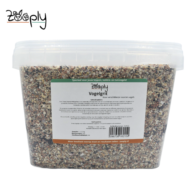 Vogelgrit - Zorgt voor een Goede Spijsvertering bij Kwartels - 3,5 kg - In emmer