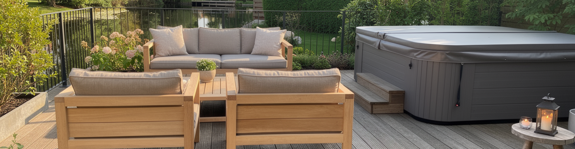 Zo richt je een complete wellnesshoek in je tuin in: van spa cover tot loungekussens