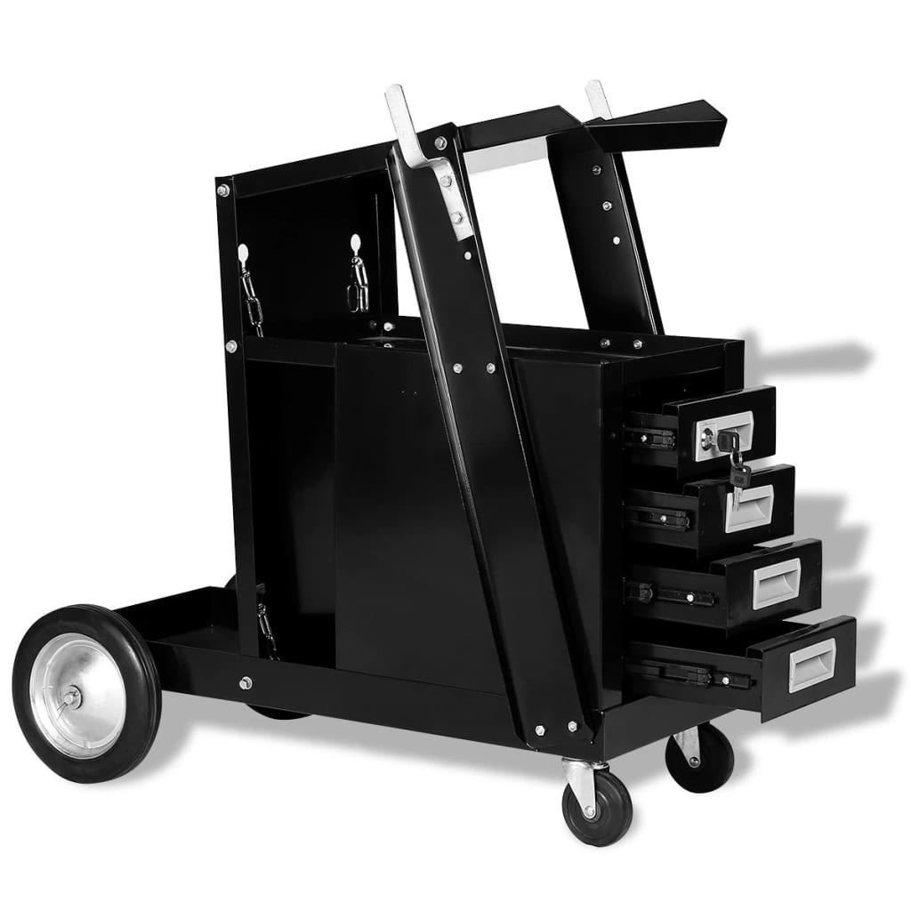 TM Chariot de soudage, chariot à outils avec 4 tiroirs, modèle noir 2
