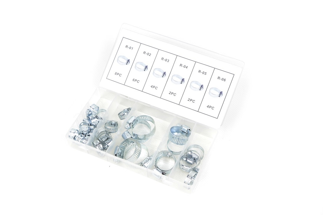 Assortiment de 26 colliers de serrage pour tuyaux TM