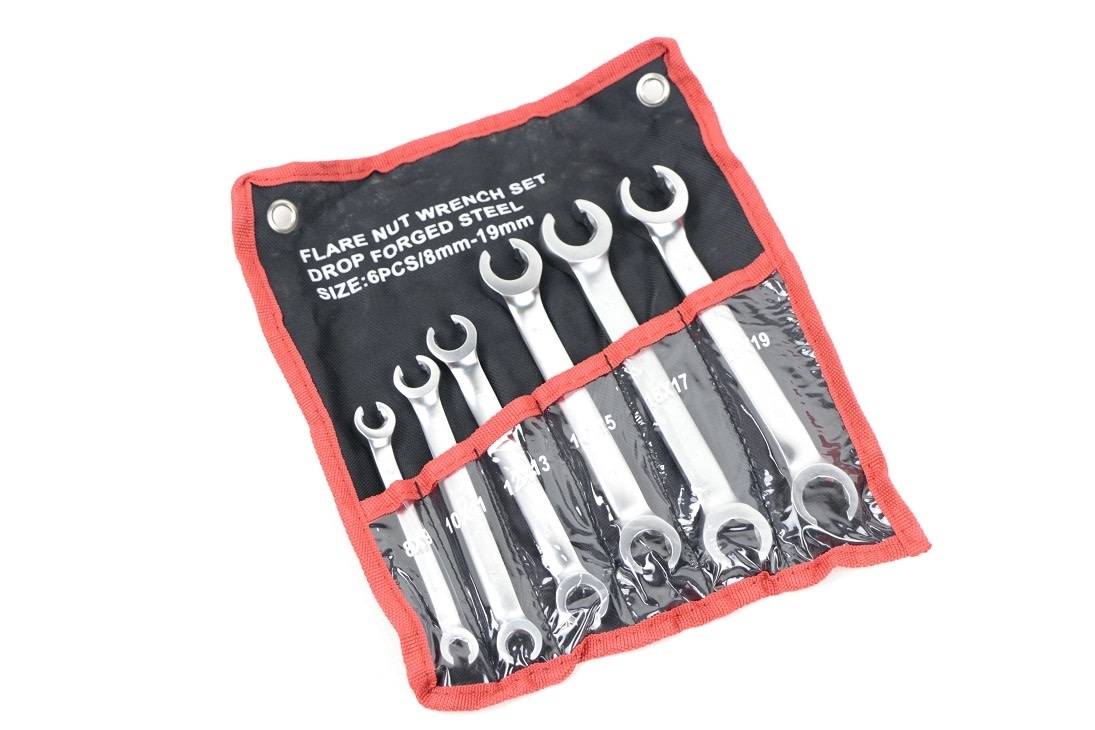 L'ensemble professionnel de 6 clés à fourche ouvertes TM Profi est destiné aux conduites de frein.