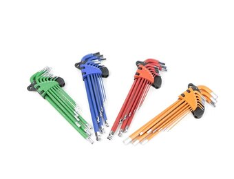 Ensemble professionnel de 36 clés Allen, dimensions en millimètres (MM), en pouces (INCH) et torx