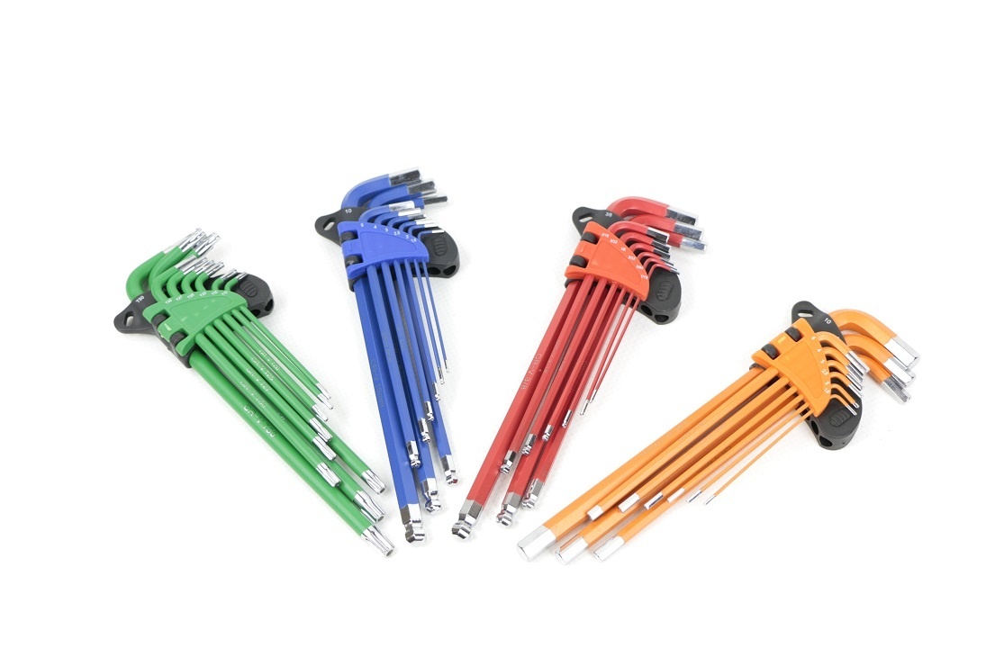 Ensemble professionnel de 36 clés Allen, dimensions en millimètres (MM), en pouces (INCH) et torx