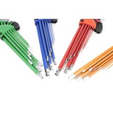 Ensemble professionnel de 36 clés Allen, dimensions en millimètres (MM), en pouces (INCH) et torx