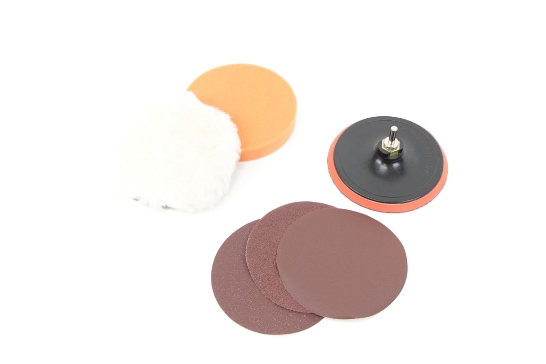 Ensemble de ponçage et de polissage TM 7 pièces de 150 mm pour polisseuse, meuleuse ou perceuse
