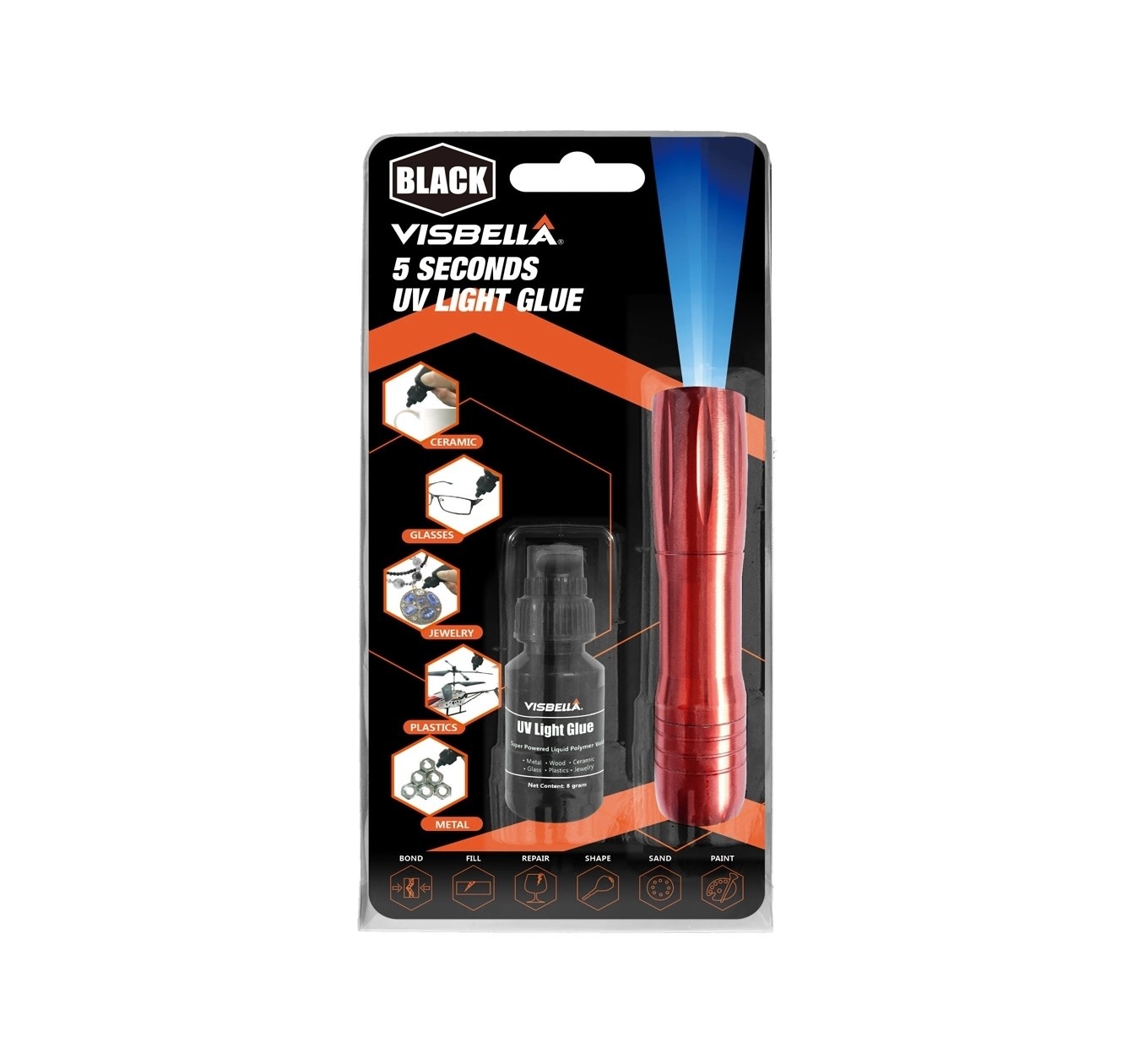 Colle UV Visbella - Colle en 5 secondes avec lampe UV