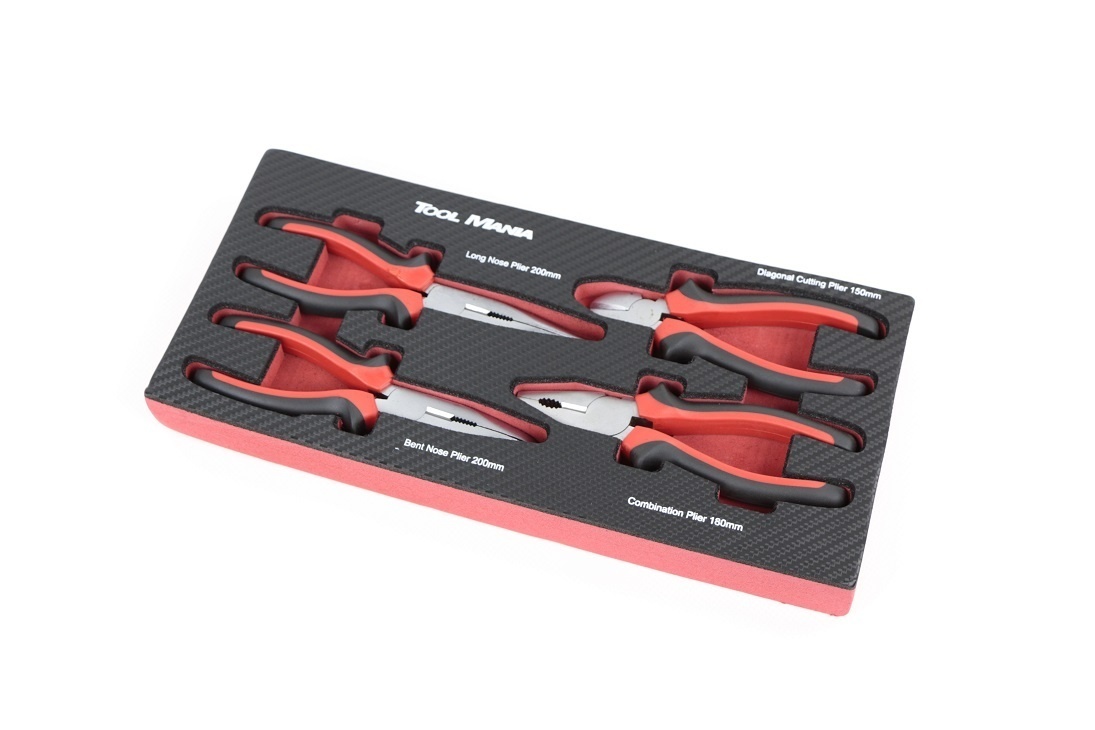 TM 4 Pièces Ensemble de Pinces Grip, Insert en Mousse à Motif Carbone