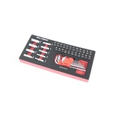 TM 42 Pièces Ensemble de Douilles Hexagonales et Embouts 1/4 avec Insert en Mousse à Motif Carbone.