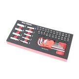 TM 42 Pièces Ensemble de Douilles Hexagonales et Embouts 1/4 avec Insert en Mousse à Motif Carbone.