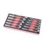 Ensemble de 11 clés à douille en mousse avec insert en imitation carbone.