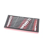 TM Jeu de 17 Clés Mixtes Métriques dans un Insert en Mousse Aspect Carbone