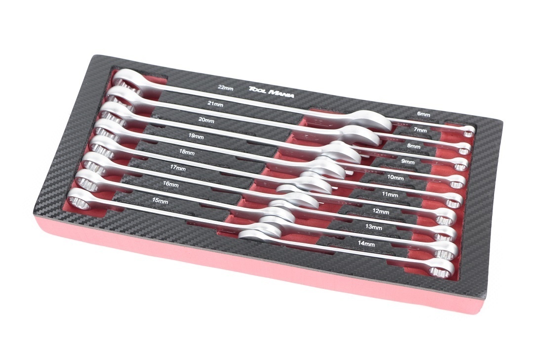 TM Jeu de 17 Clés Mixtes Métriques dans un Insert en Mousse Aspect Carbone