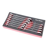 TM Jeu de 12 Clés à Douille, Clés Mixtes et Clé à Cliquet dans un Insert en Mousse Aspect Carbone