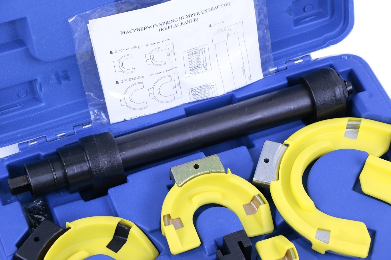 TM Set de tendeurs de ressort professionnel, 80 - 265 mm, 1050 kg