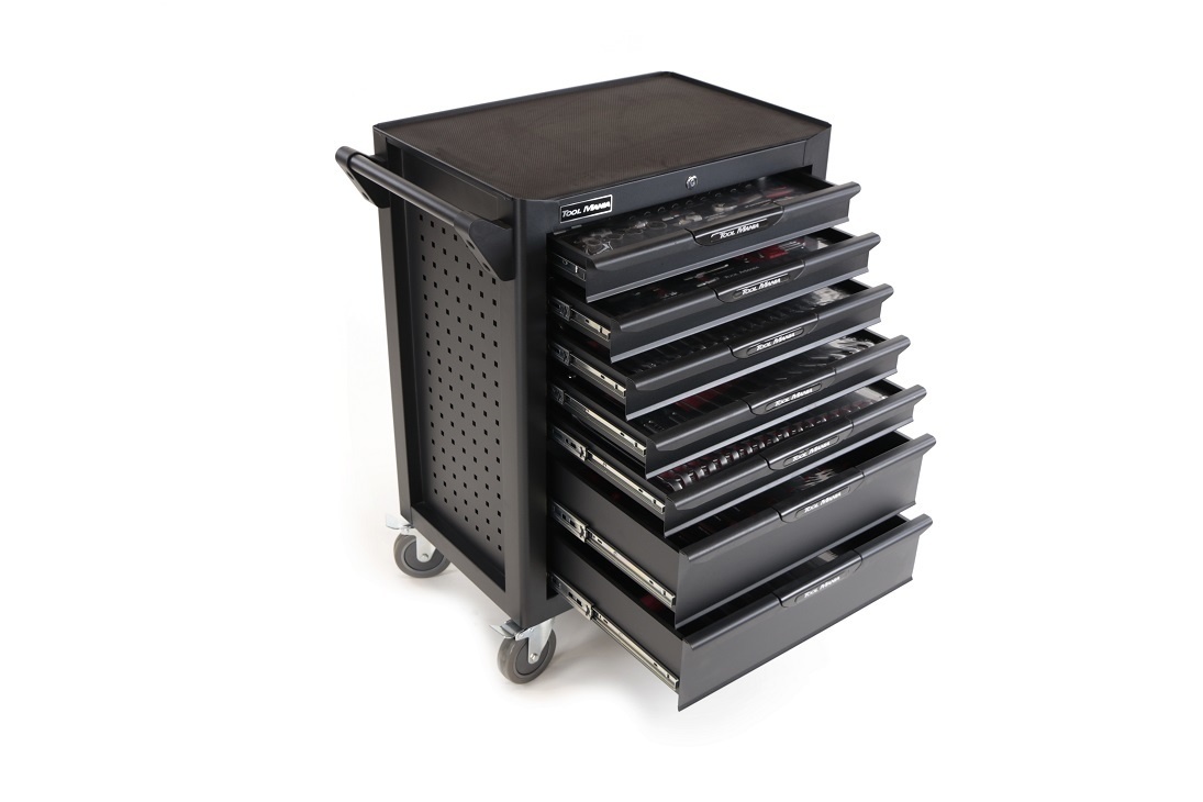 TM Profi 283 Pièces Chariot à Outils Rempli Noir
