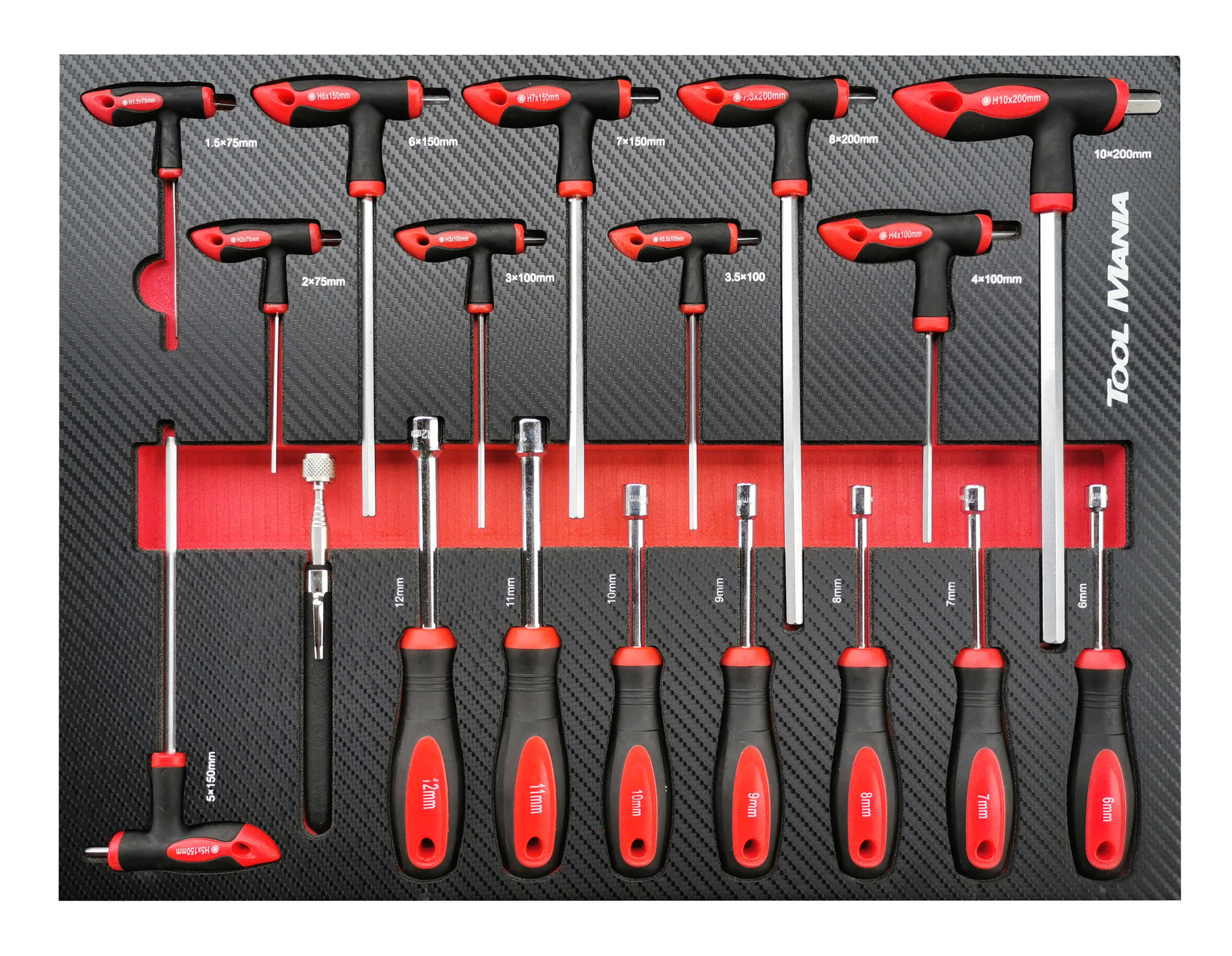 TM Profi 283 Pièces Chariot à Outils Rempli Noir