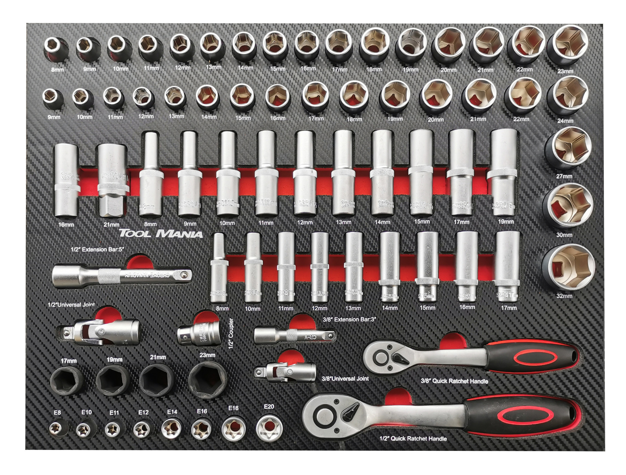 TM Profi 283 Pièces Chariot à Outils Rempli Noir
