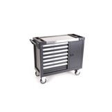 Chariot à outils XL Premium TM, rempli de 274 pièces, avec porte et incrustations en carbone.