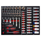 Chariot à outils XL Premium TM, rempli de 274 pièces, avec porte et incrustations en carbone.