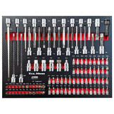 Chariot à outils XL Premium TM, rempli de 274 pièces, avec porte et incrustations en carbone.