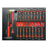 Chariot à outils XL Premium TM, rempli de 274 pièces, avec porte et incrustations en carbone.