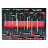 Chariot à outils XL Premium TM, rempli de 274 pièces, avec porte et incrustations en carbone.