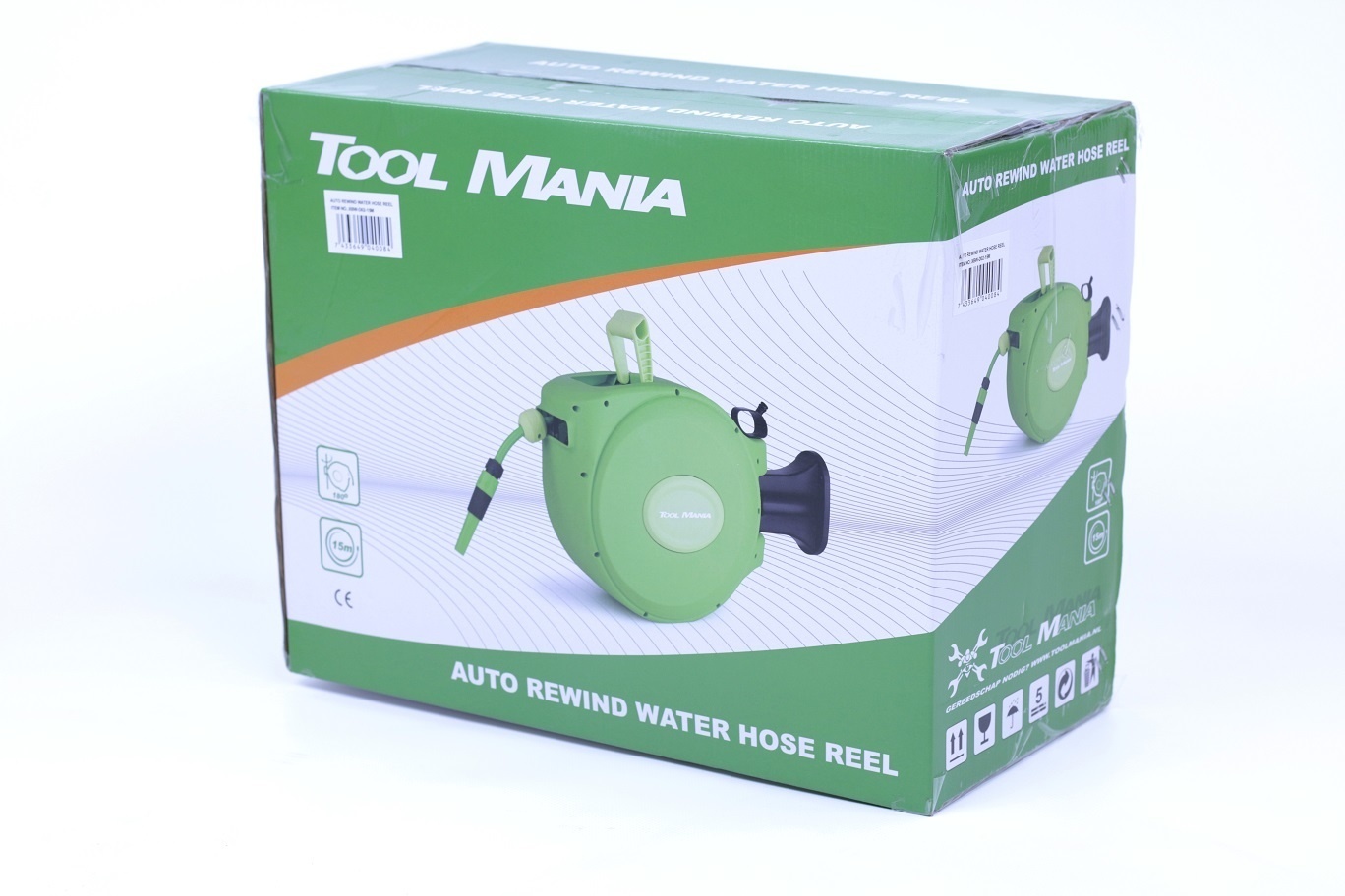 Enrouleur de tuyau de jardin TM de 15 mètres, boîte de rangement murale pour tuyau, enrouleur d'eau