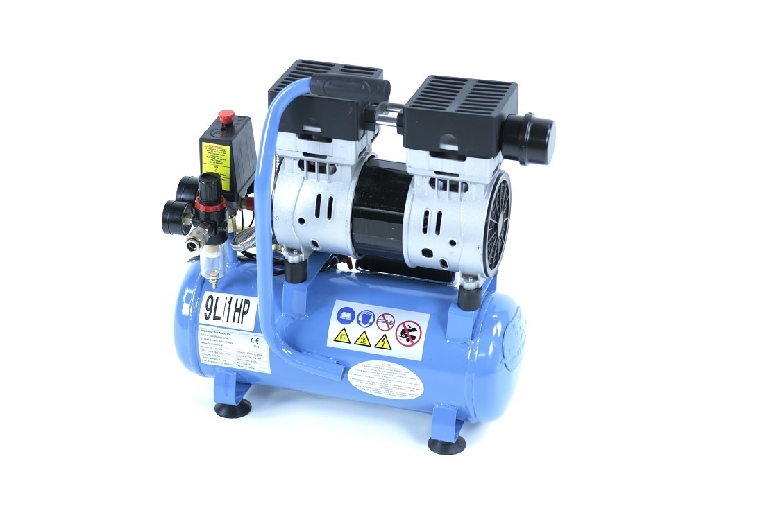 TM compresseur d'air silencieux de 9 litres TM, 1CV et 230V