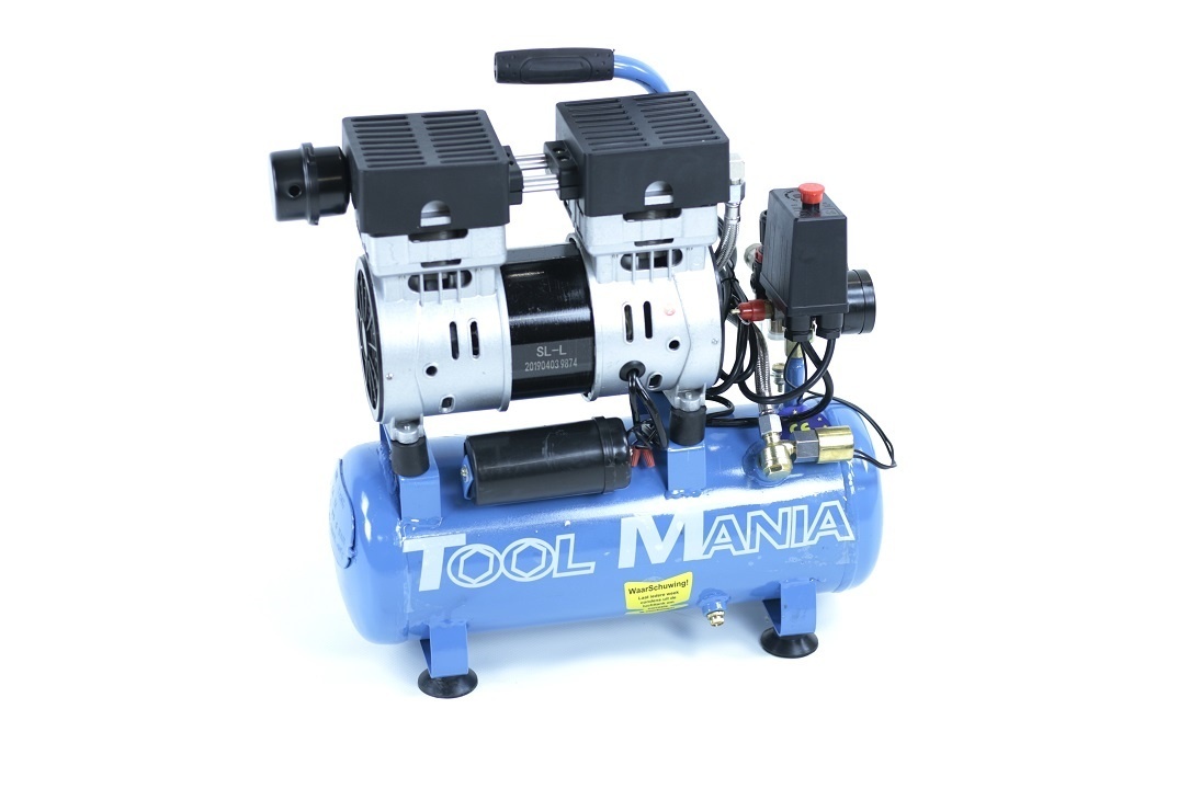 TM compresseur d'air silencieux de 9 litres TM avec 0,75CV et 230V