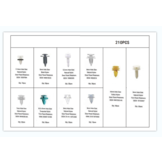 TM Assortiment de 210 clips de garniture pour BMW, MERCEDES-BENZ, AUDI, JEEP.