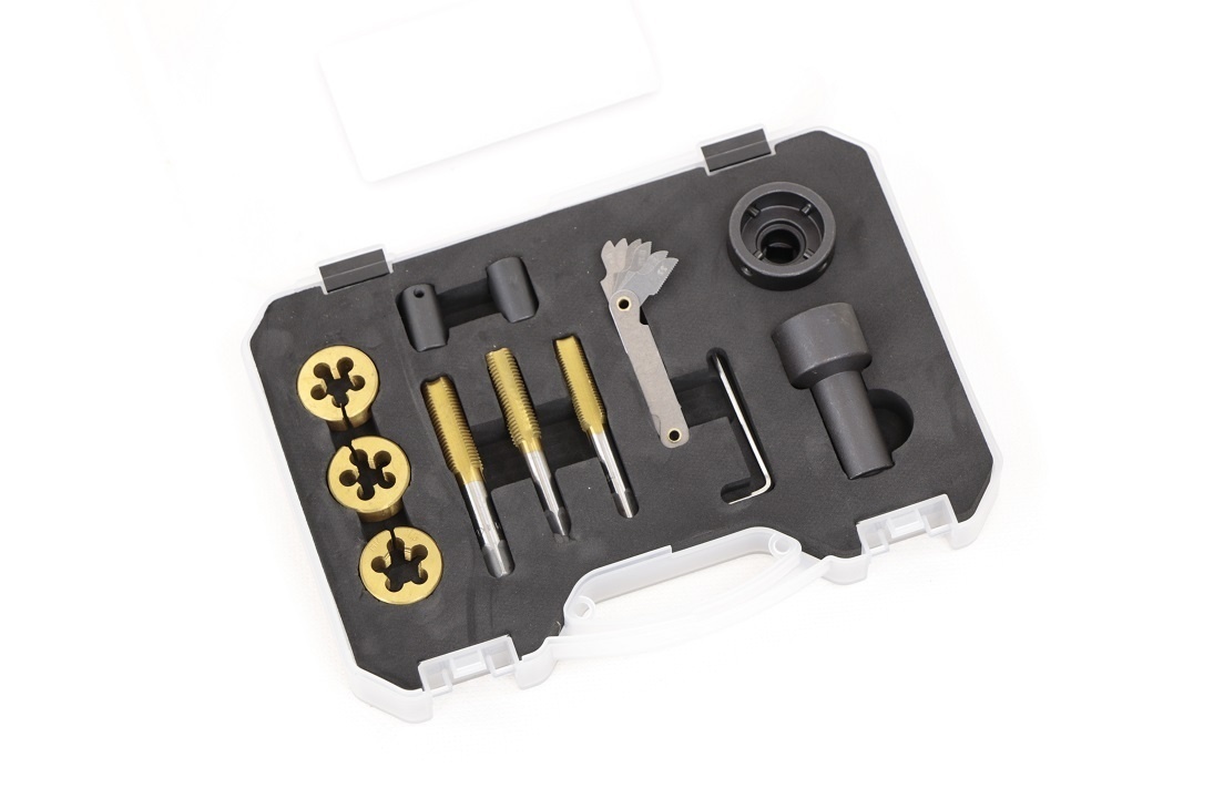 Ensemble de réparation de filetages de boulons de roue, d'écrous de roue et de filetages de flasque de roue en 12 pièces TM