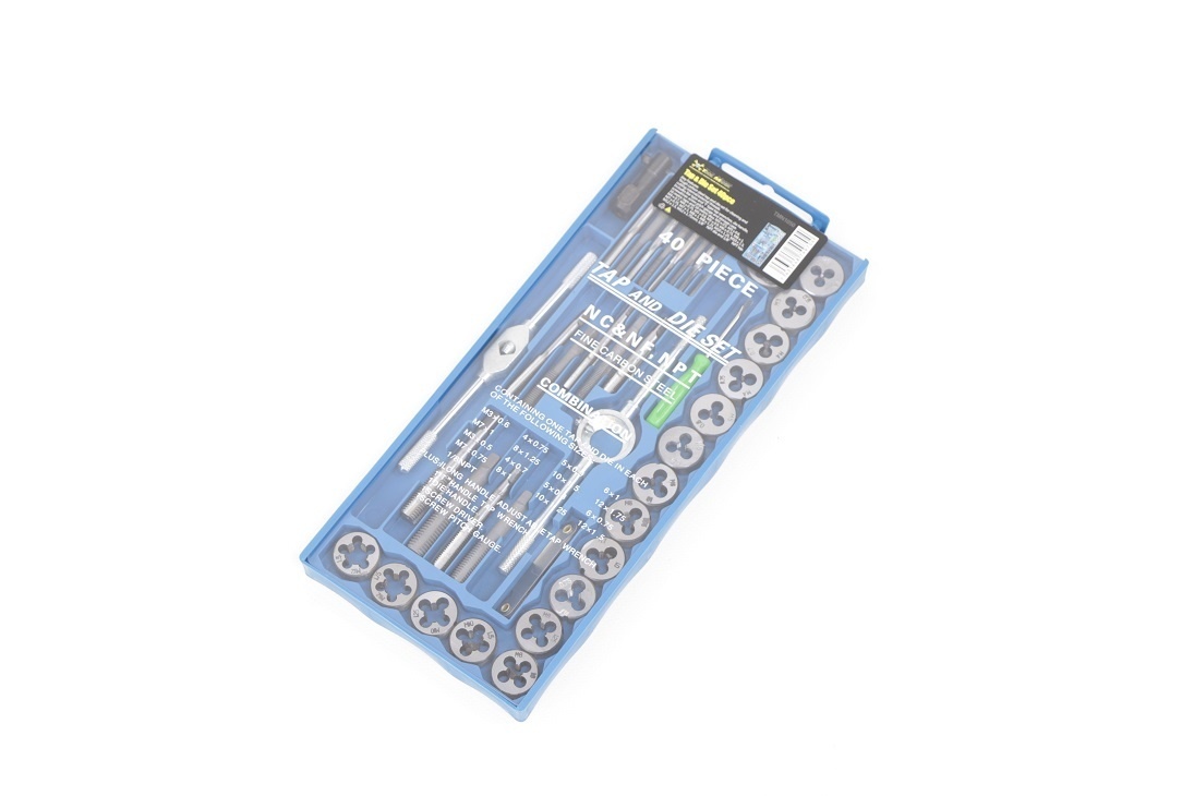 Ensemble de 40 pièces pour tarauder et couper au pas métrique, de M3 à M12.