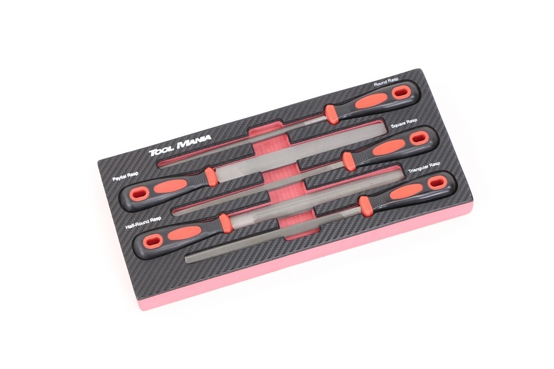 Ensemble de 5 limes métalliques TM avec insert en mousse à effet carbone.