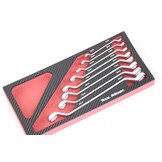 Ensemble de 8 clés à anneau TM avec insert en mousse à effet carbone.