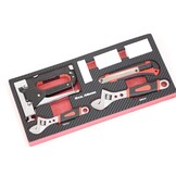 Ensemble de 7 pièces TM comprenant un agrafeur, un cutter, et un ensemble de pinces, avec insert en mousse à effet carbone.